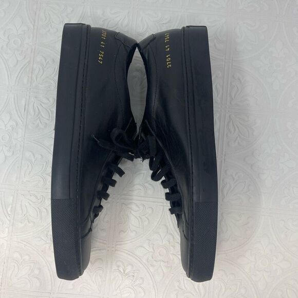 Woman by Common Projects Black Original Achilles Leather Low Sneakers Size 8 - Picture 4 of 9